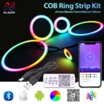 USB COB Ring Strip Kit SP110E Bluetooth APP Controller COB RGB WS2812 Strip Individually Addressable Connector 27/48/73/96/144MM