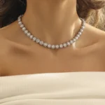 Tennis Necklace for Women Men Silver White Gold Plated Full Zircon Moissanite Tennis Chain Zircon Necklace For Men Gift - Image 6