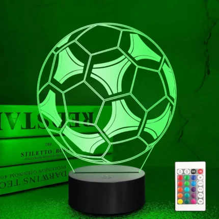 3D Football Illusion Lamp with 16 Color Changing Sport Night Light for Men Teenagers Kids - Unique Birthday Gift Idea