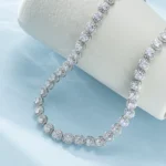 Tennis Necklace for Women Men Silver White Gold Plated Full Zircon Moissanite Tennis Chain Zircon Necklace For Men Gift