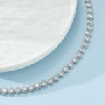 Tennis Necklace for Women Men Silver White Gold Plated Full Zircon Moissanite Tennis Chain Zircon Necklace For Men Gift - Image 3