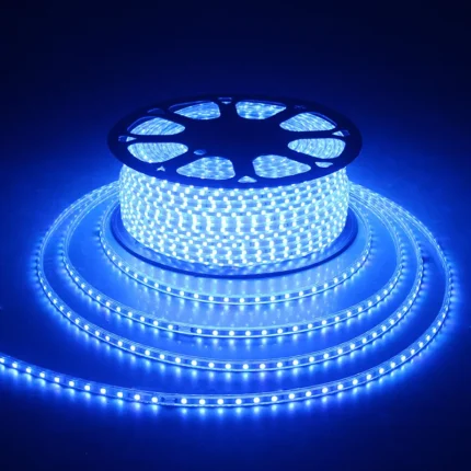 Blue LED Strip Light Waterproof AC 220V Strip LED Ribbon RGB 5050 LED Tape Flexible Lighting With EU Plug 5m 10m 15m 20m 25m 30m