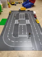 City Road Street Baseplate Straight Crossroad Curve T-Junction Building Blocks Base Plate 32*32 Compatible All Brands City - Image 4