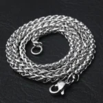 HNSP STAINLESS STEEL SILVER COLOR TWIST ROPE CHAIN NECKLACE FOR MEN Women HIP HOP PUNK Jewelry Accessories 3/4/5/6/8MM Thick