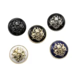 6pcs 10-28 mm golden gold metal buttons garment coat sewing accessories buttons for clothing crafts Black point oil button - Image 5