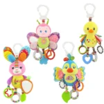 Soft Animal Handbells Rattles Butterfly Rabbit Duck Plush Infant Baby Development Handle Toys Hot Selling WIth Teether Baby Toy - Image 2