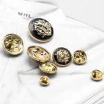 6pcs 10-28 mm golden gold metal buttons garment coat sewing accessories buttons for clothing crafts Black point oil button - Image 4
