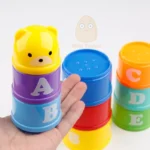 9PCS Educational Baby Toys 6 Month+ Figures Letters Foldind Stack Cup Tower Children Early Intelligence - Image 4
