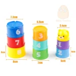 9PCS Educational Baby Toys 6 Month+ Figures Letters Foldind Stack Cup Tower Children Early Intelligence - Image 5