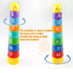 9PCS Educational Baby Toys 6 Month+ Figures Letters Foldind Stack Cup Tower Children Early Intelligence - Image 3