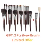 OVW Natural Goat Hair Makeup Brushes Set Professional Kit brocha maquillaje pedzle do makijazu blending smudging brush shader - Image 6