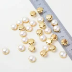 RESEN 6mm 8mm,10mm,12mm Sew On Pearls For Dresses With Claw Gold/Sliver Claw Rhinestones Round Pearl Button Sew On Stones - Image 3