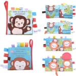 Cloth Books Toys for Newborns Animal Style Monkey Dog Cloth Books Baby Learning Educational Fabric Book Kids Sensory Infant Toys - Image 5