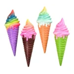 Squishies Colorful Ice Cream Squishy Slow Rising Soft Creative Squeeze Toy Simulation Stress Relief Funny Xmas Gift Toy for Kids