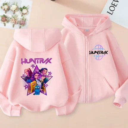 Y2k Zip Up Sweatshirts Kpop Demon Hunters Hoodie Coat Children Clothes Kid Girl Boy Sweatshirt Zipper Hoody Baby Casual Top