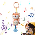 Baby Toys Soft Rattle Crinkle Squeaky Hanging Wind Chimes newborn Plush Animal Stroller Infant Trolley Sensory Toys With Teether