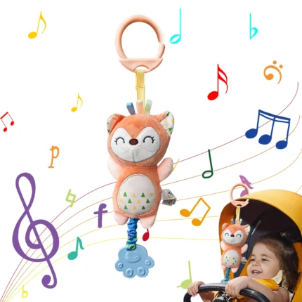 Baby Toys Soft Rattle Crinkle Squeaky Hanging Wind Chimes newborn Plush Animal Stroller Infant Trolley Sensory Toys With Teether