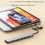USB 3.0 Type C Adapter Docking Ststion USB 2.0 Port TF SD Card Reader Audio Output Multi-hub Splitter for Macbook Pro Computer - Image 4