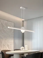 Minimalist Linear Pendant Lights LED Modern Chandelier Dining Room Island Light Restaurant Cafe Bar Office Hanging Lamps Black - Image 3