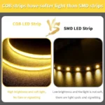 12V 24V COB LED Strip Light 320LEDs/m 10M 5M 3M 2M 1M Flexible LED Tape Lights for DIY Cabinet Bedroom Home Decor - Image 5