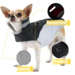 Fleece Warm Dog Clothes With D-ring Thicken Reflective Pets Vest Coat For Winter Waterproof Plaid Pet Jacket Small Large Dogs - Image 3