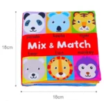 Baby Soft Crinkle Cloth Book Cartoon Face Animal Matching Toy For Toddlers Early Education Cloth Book For Newborn Toddlers - Image 2