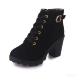 New Spring Winter Fashionable versatile Women Boots Lace-up Fashionable versatile Ladies Shoes comfortable High Heels Boots - Image 2