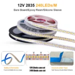 DC 12V 24V SMD 2835 240Leds/M LED Strip Waterproof IP65 IP21 Warm/Natural White Home Decor Flexible Ribbon Tape Light - Image 2