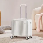 18-Inch Compact Carry-On Suitcase Lightweight Spinner Wheels Fashionable Leather Travel Bag Password Lock Hand Luggage - Image 5