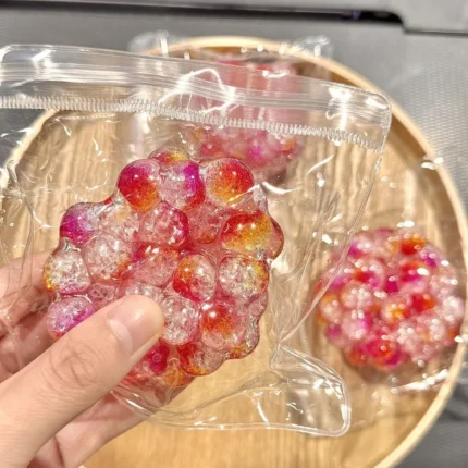 Squishy Colored Beads Stress Ball Sensory Toys for Adults Kids, Anxiety Relief Fidget Toys Squeeze Balls for ADHD Autism Focus