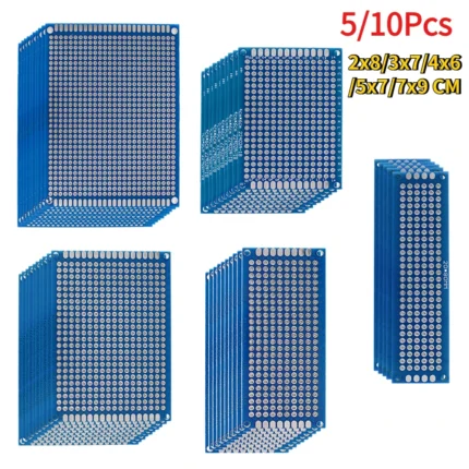 5/10PCS PCB Board Prototype Board Blue 2x8cm 3x7cm 4x6cm 5x7cm 7x9cm Double Sided Circuit Boards for DIY Soldering Project