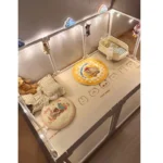 DIY Dog Playpen Puppy Cat Rabbit Ferret Transparent Pet Pen Easy Assemble Whelp Crate Kennel Cage Enclosure with Wheels - Image 2