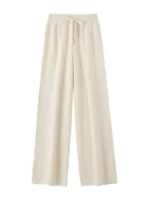 Autumn Winter Luxury Women 100% Merino Wool Wide Leg Pants Simple Soft Warm Cashmere Knitted Trousers Loose Casual Pants - Image 6