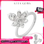 ATTAGEMS 925 Sterling Silver Luxury Women Ring Flowers DVVS1 Moissanite Pear-cut Classical Band Engagement Wedding Fine Jewelry