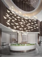 Hotel Lobby Staircase Swallow Bird light Rotating Staircase Light Villa Duplex Exhibition Hall Bar Counter Decorative Chandelier - Image 6