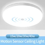 PIR Motion Sensor Ceiling Lamp 15w 20w 30w 40w Motion Detector Modern Ceiling Lighting For Corridor Garage Stair Balcony 220V