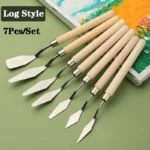 5/7 Pcs Set Art Oil Painting Scraper Palette Knifes Stainless Steel Artist Students Watercolor Pigment Wooden School Stationery - Image 2