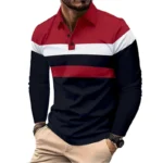 New Men's Long Sleeved Lapel Breathable Polo Shirt Plus Size Man Basic-Style Fashion Patchwork Tops Fall Men Clothing Golf Wear - Image 6
