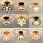 Creative Crystal Ceiling Light Black/Gold Modern Crystal Ceiling Lamps for Living Room Hallway Aisle Bedroom Indoor Lighting