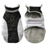 Fleece Warm Dog Clothes With D-ring Thicken Reflective Pets Vest Coat For Winter Waterproof Plaid Pet Jacket Small Large Dogs - Image 2