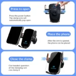 UYUXIO Wireless Car Charger Air Vent Fast Charging Phone Holder in Car for iPhone 16 Pro Max 15 14 12 13 Samsung Android Phones - Image 2