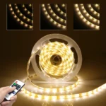 Dimmable LED Strip Lights With RF Remote Controller AC220V 110V To DC 12V Power Supply 2835 LED Strips Kitchen Lamp Waterproof