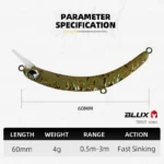 BLUX BANANA 60XS Crankbait 4g 60mm BFS Area Trout Wobbler Fishing Lure Freshwater Minnow Crank Artificial Hard Bait Tackle - Image 3