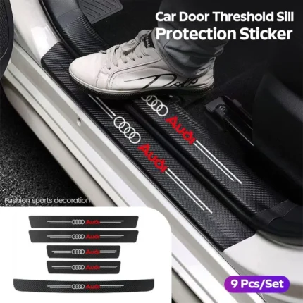 Car Threshold Strip 3D Carbon Fiber Anti-Scratch Sticker Door Sill Protector Accessories For Audi A3 A4 A5 A6 A7 A8 Q3 Q5 Q7 Q8
