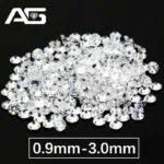 One Carat Per Pack White D Color Moissanite Loose Stones From 0.9mm to 3.0mm Positive Pass Diamond Tester
