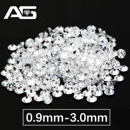 One Carat Per Pack White D Color Moissanite Loose Stones From 0.9mm to 3.0mm Positive Pass Diamond Tester