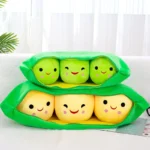Cute Plush Peas Filled Plant Toy Creative Pea Children Kawaii Doll Bean Baby Pillow Cushion Girl Gift - Image 3