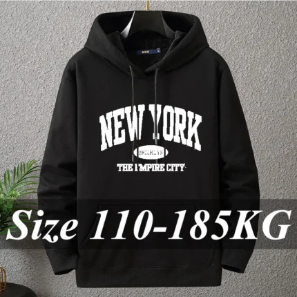 Plus Size Men's Hoodies 7XL 6XL Loose Casual Sweatshirts Fashion Long Sleeve Tops 185KG Hooded Pullover Streetwear Male Clothing