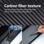 1-10M Car Door Edge Anti-Scratch Tape Black 3D Nano Carbon Fiber Universal Car Side Mirror Protector Strip Waterproof Film Tape - Image 4