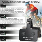 BUCKLOS Bike Brake Pads MTB Hydraulic Brake Semi-Metal Disc Pad Fit B01S B05S Mountain Road Bicycle Brake Part for SHIMANO MT200 - Image 2